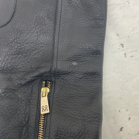 Coach Womens Black Knee High Pull On Side Zip Leather Riding Biker Boots Size 8B - Picture 6 of 7